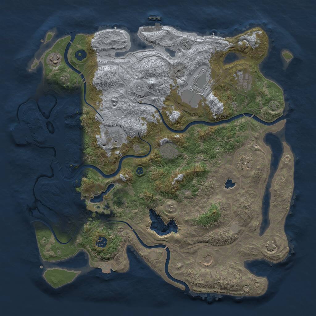 Rust Map: Procedural Map, Size: 4250, Seed: 1628059541, 15 Monuments