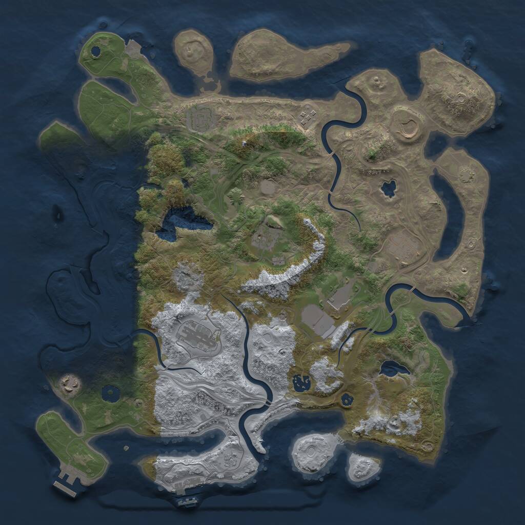 Rust Map: Procedural Map, Size: 4300, Seed: 1972765028, 15 Monuments