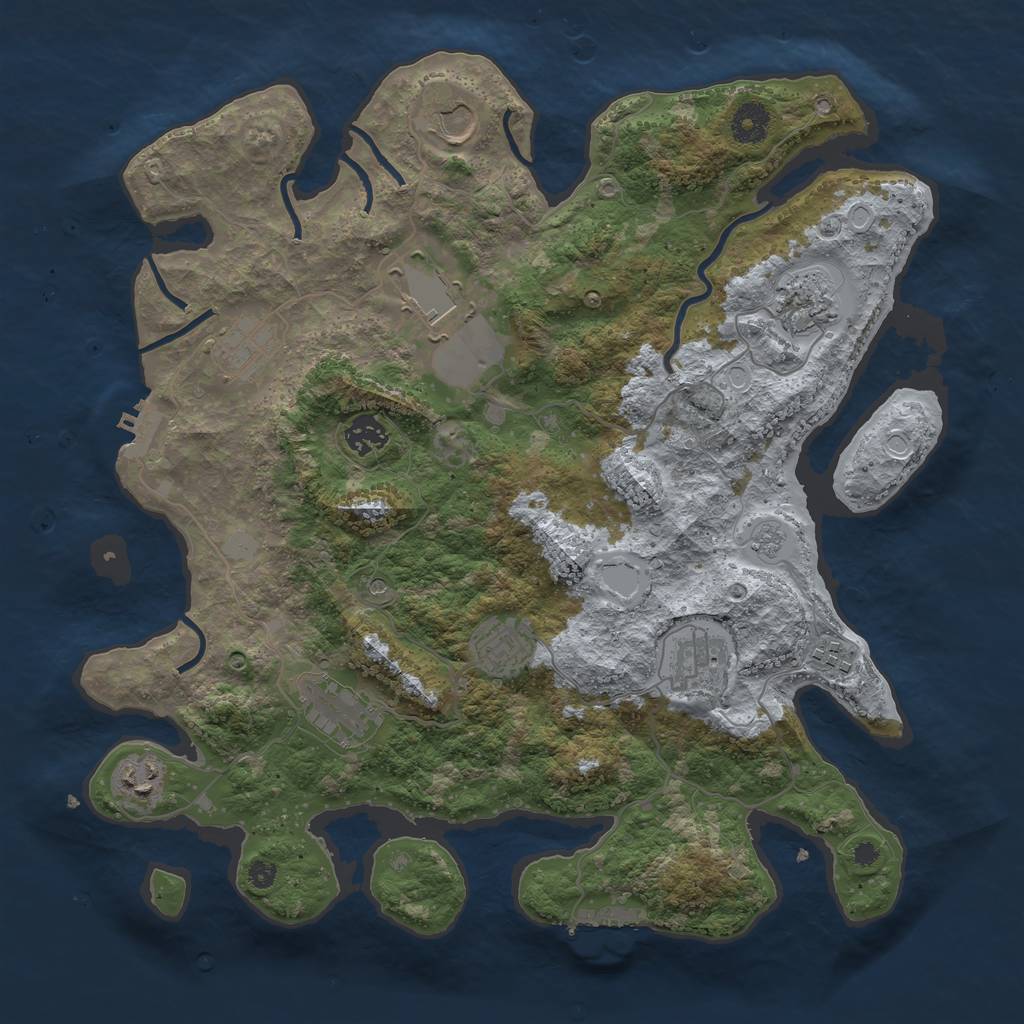 Rust Map: Procedural Map, Size: 3800, Seed: 1015, 19 Monuments
