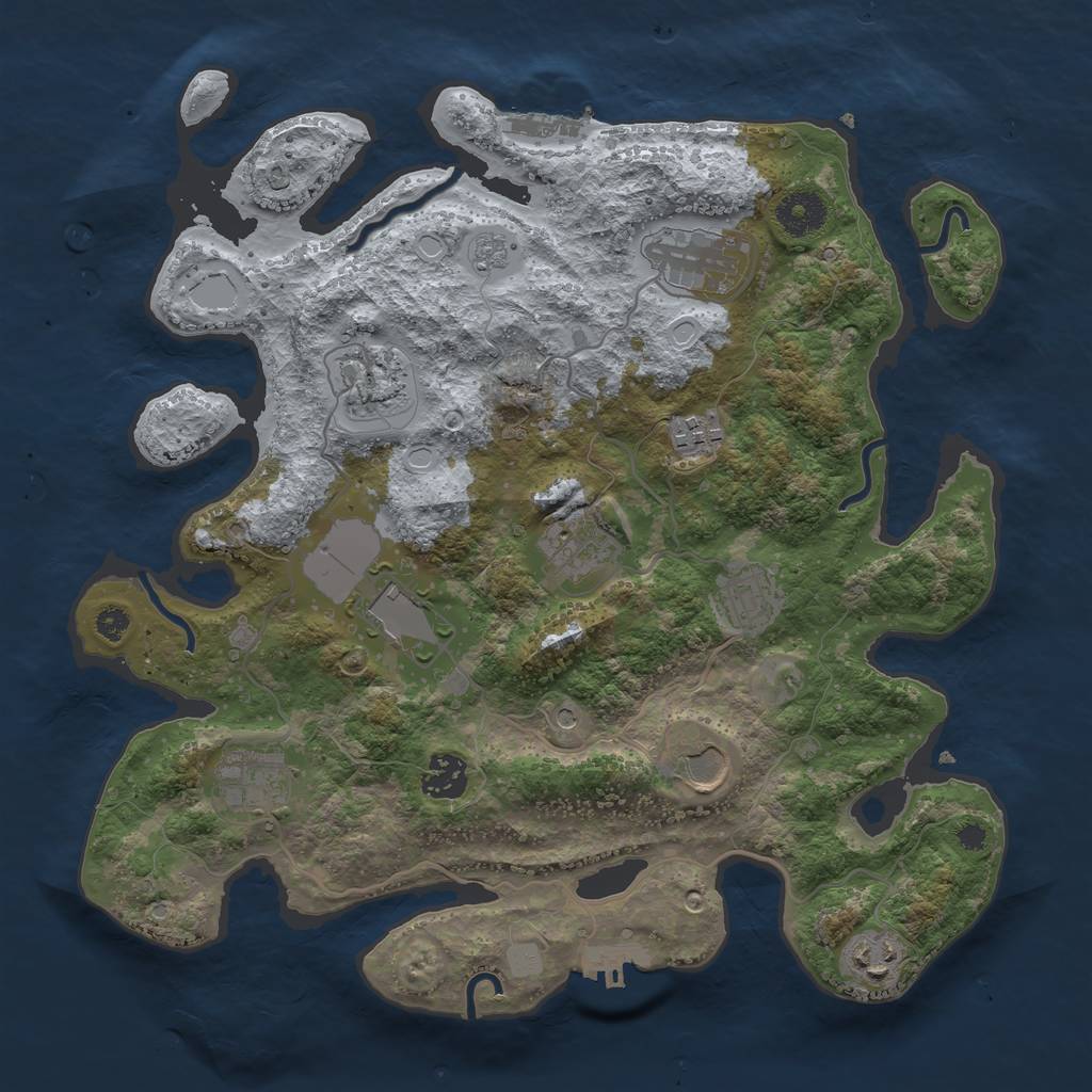 Rust Map: Procedural Map, Size: 3500, Seed: 641460755, 19 Monuments