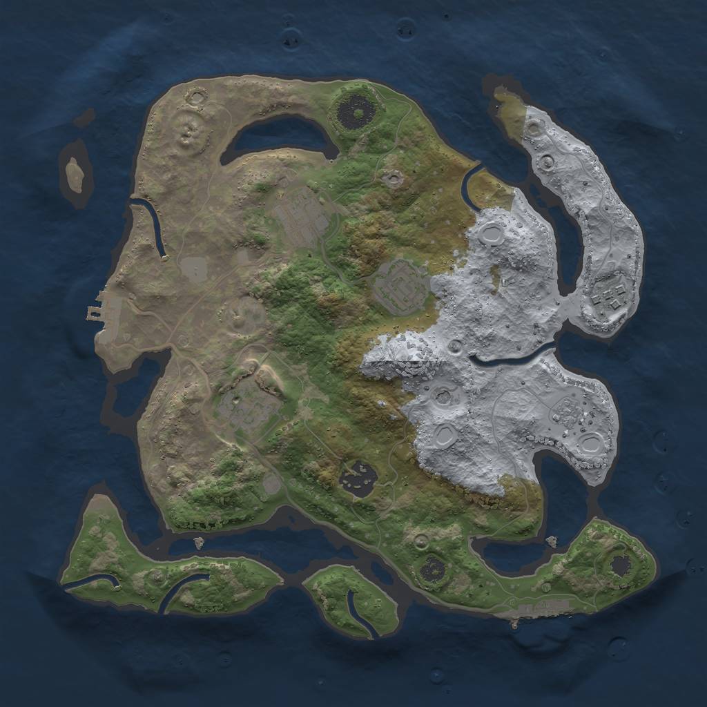 Rust Map: Procedural Map, Size: 3000, Seed: 648332, 14 Monuments