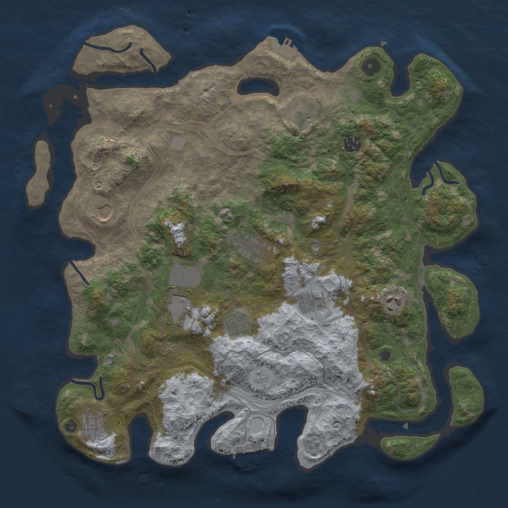 Rust Map: Procedural Map, Size: 4250, Seed: 291417254, 19 Monuments