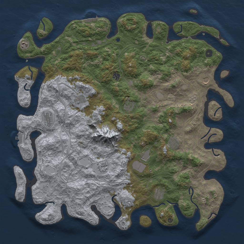 Rust Map: Procedural Map, Size: 5000, Seed: 1371680779, 20 Monuments