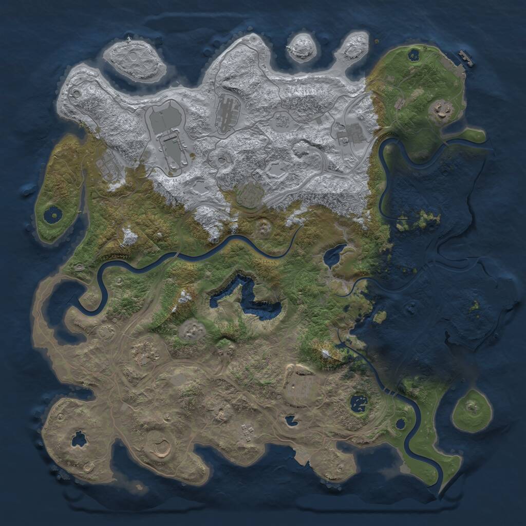Rust Map: Procedural Map, Size: 4500, Seed: 109, 17 Monuments