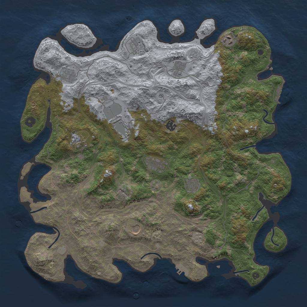 Rust Map: Procedural Map, Size: 4500, Seed: 109, 20 Monuments