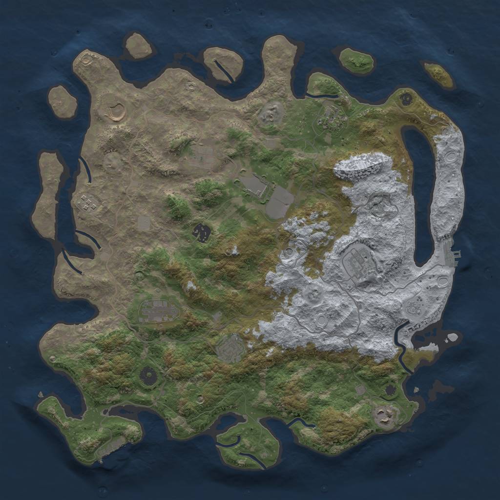 Rust Map: Procedural Map, Size: 4200, Seed: 2222, 19 Monuments