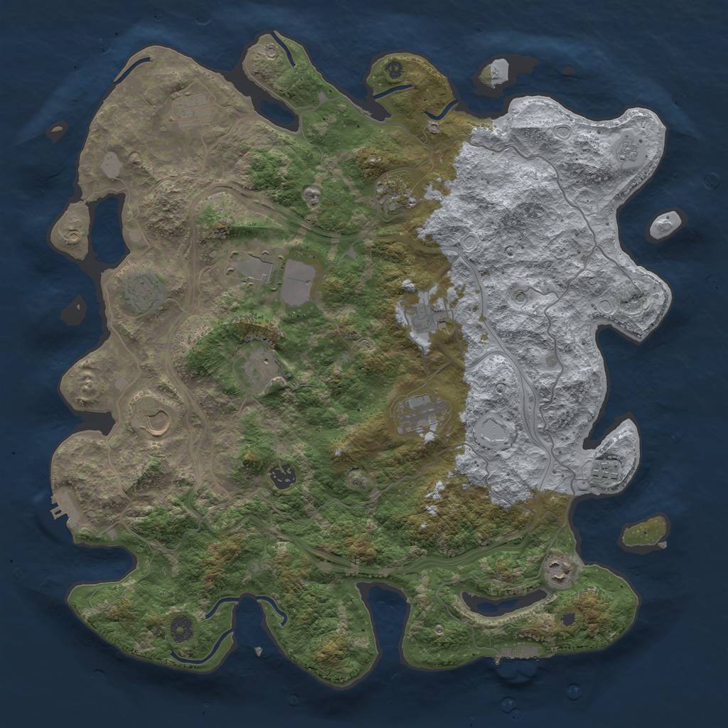Rust Map: Procedural Map, Size: 4300, Seed: 44993377, 20 Monuments