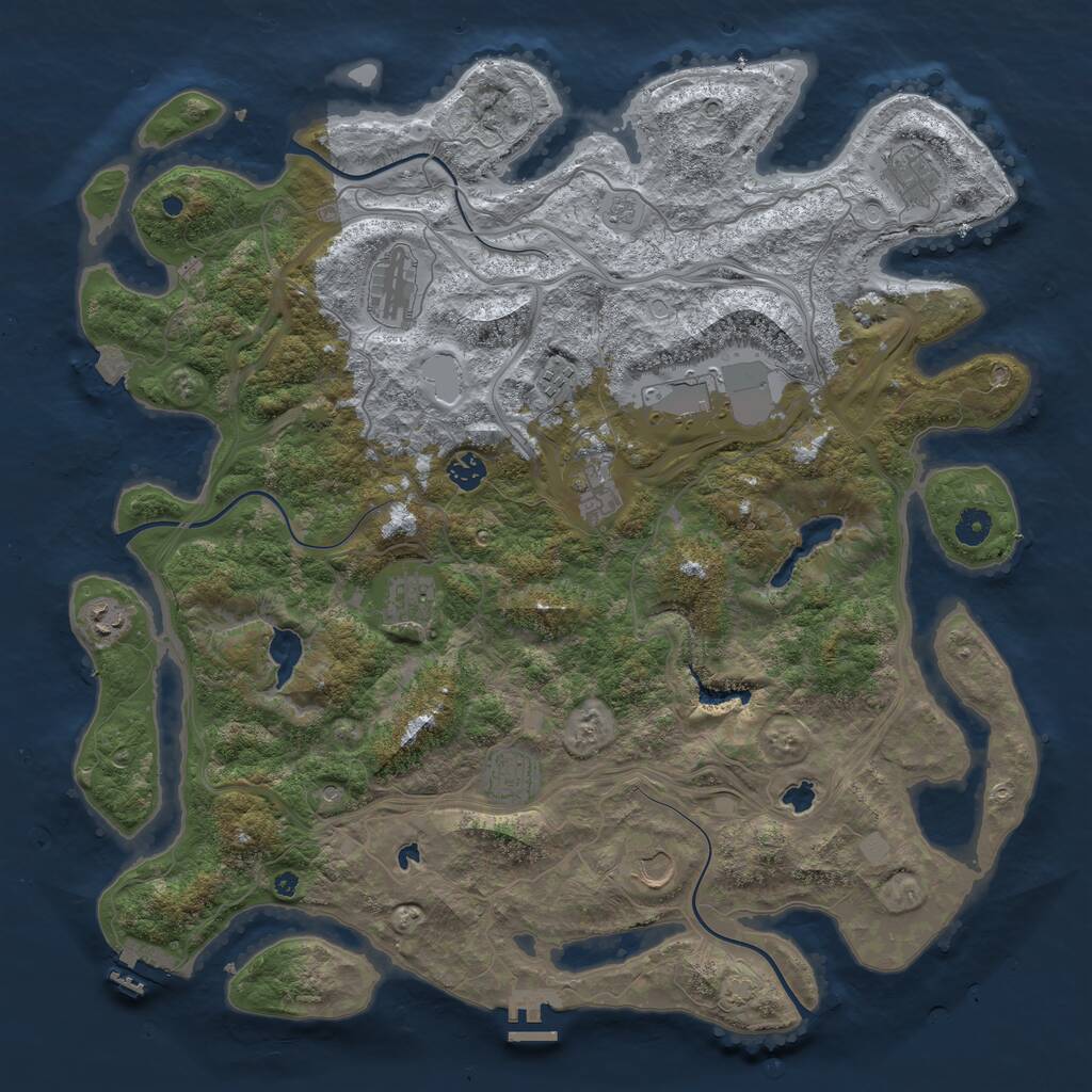 Rust Map: Procedural Map, Size: 4500, Seed: 20220901, 16 Monuments
