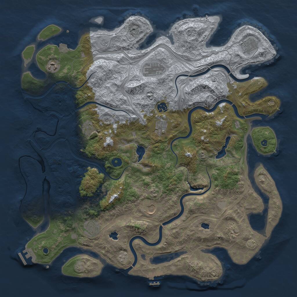 Rust Map: Procedural Map, Size: 4500, Seed: 20220901, 16 Monuments