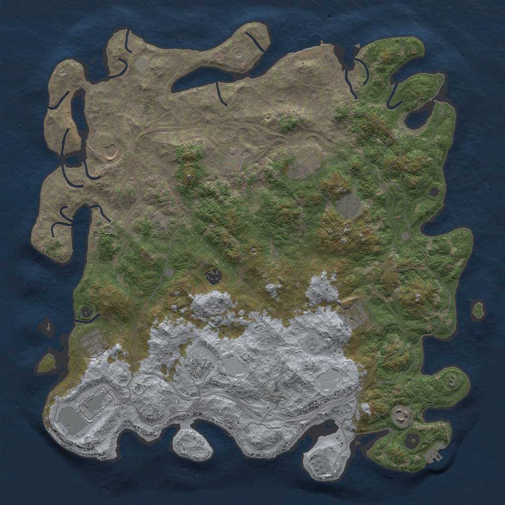 Rust Map: Procedural Map, Size: 4750, Seed: 845240937, 20 Monuments