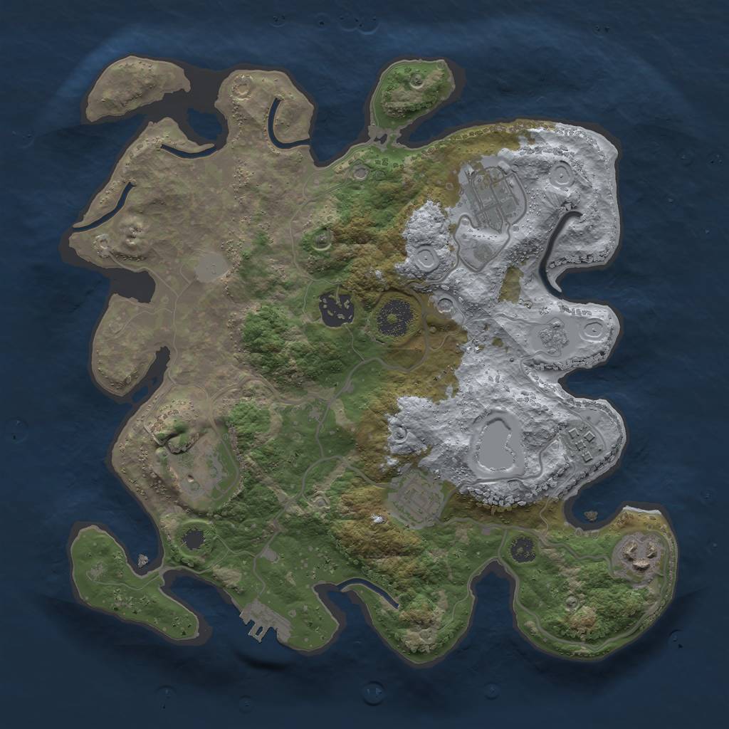 Rust Map: Procedural Map, Size: 3000, Seed: 57038968, 14 Monuments