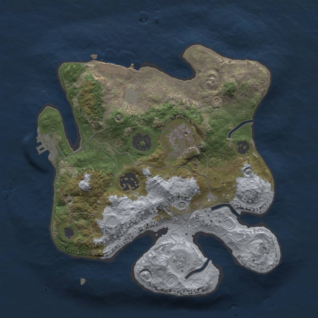 Rust Map: Procedural Map, Size: 2500, Seed: 2475, 11 Monuments