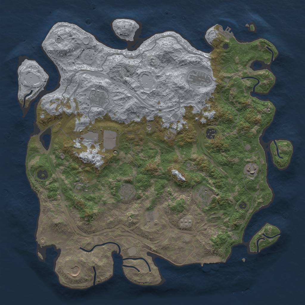 Rust Map: Procedural Map, Size: 4250, Seed: 205603538, 20 Monuments