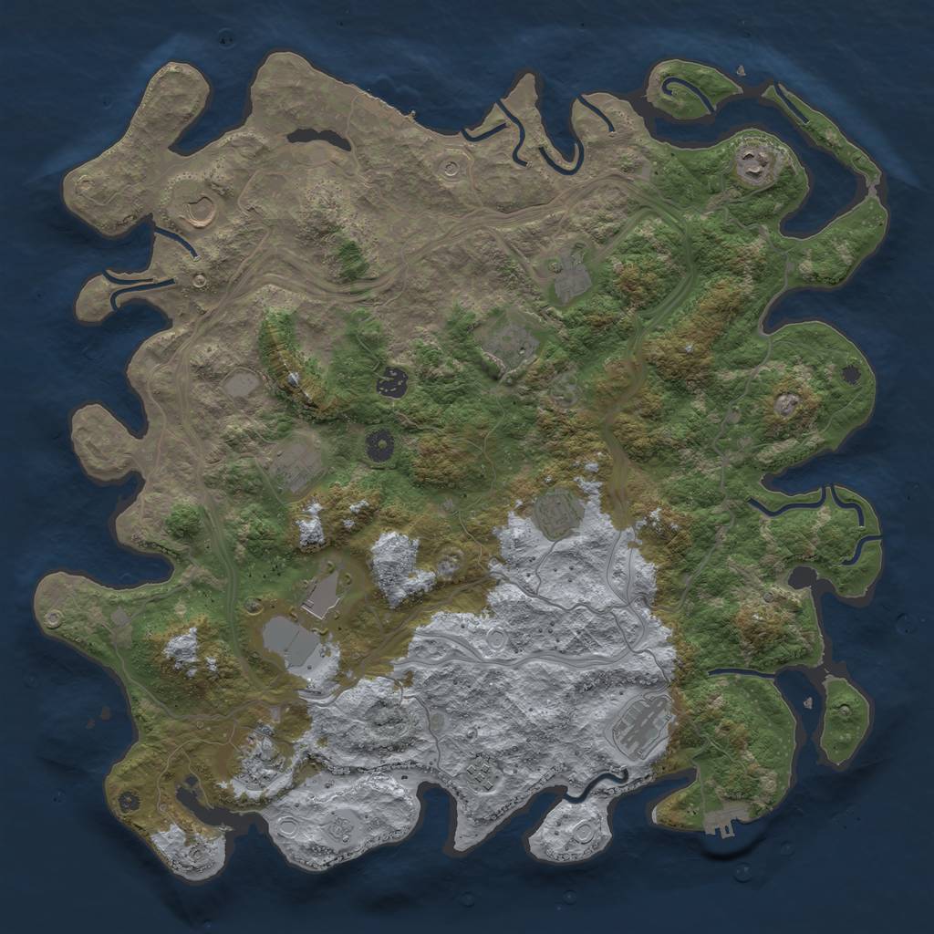 Rust Map: Procedural Map, Size: 4500, Seed: 658575947, 20 Monuments