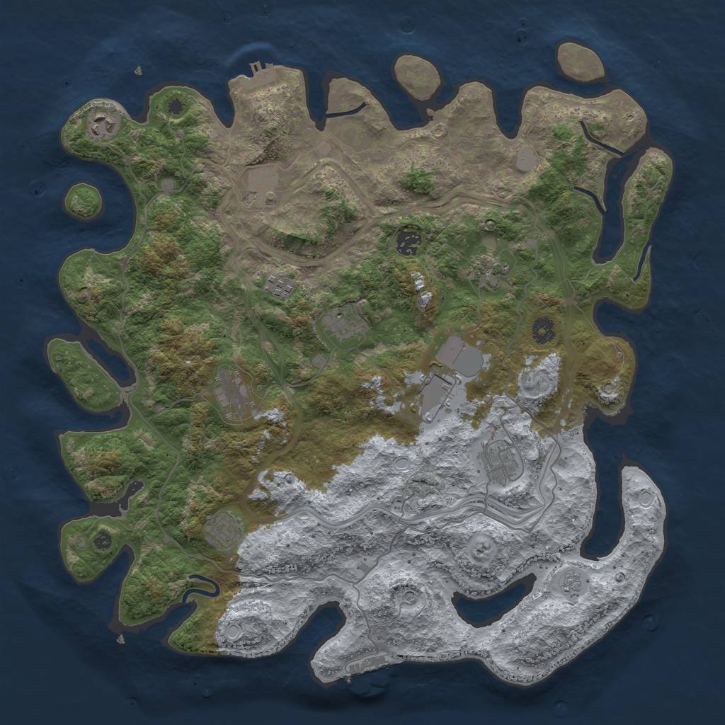 Rust Map: Procedural Map, Size: 4250, Seed: 29586884, 19 Monuments