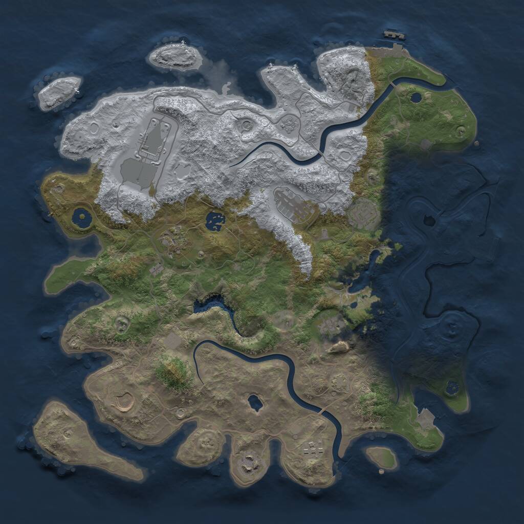 Rust Map: Procedural Map, Size: 4000, Seed: 6733525, 15 Monuments