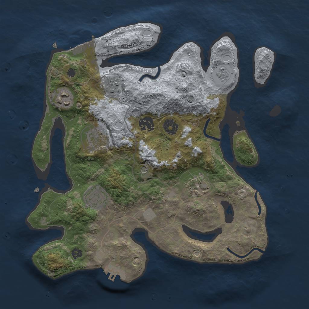 Rust Map: Procedural Map, Size: 3000, Seed: 1137489972, 15 Monuments