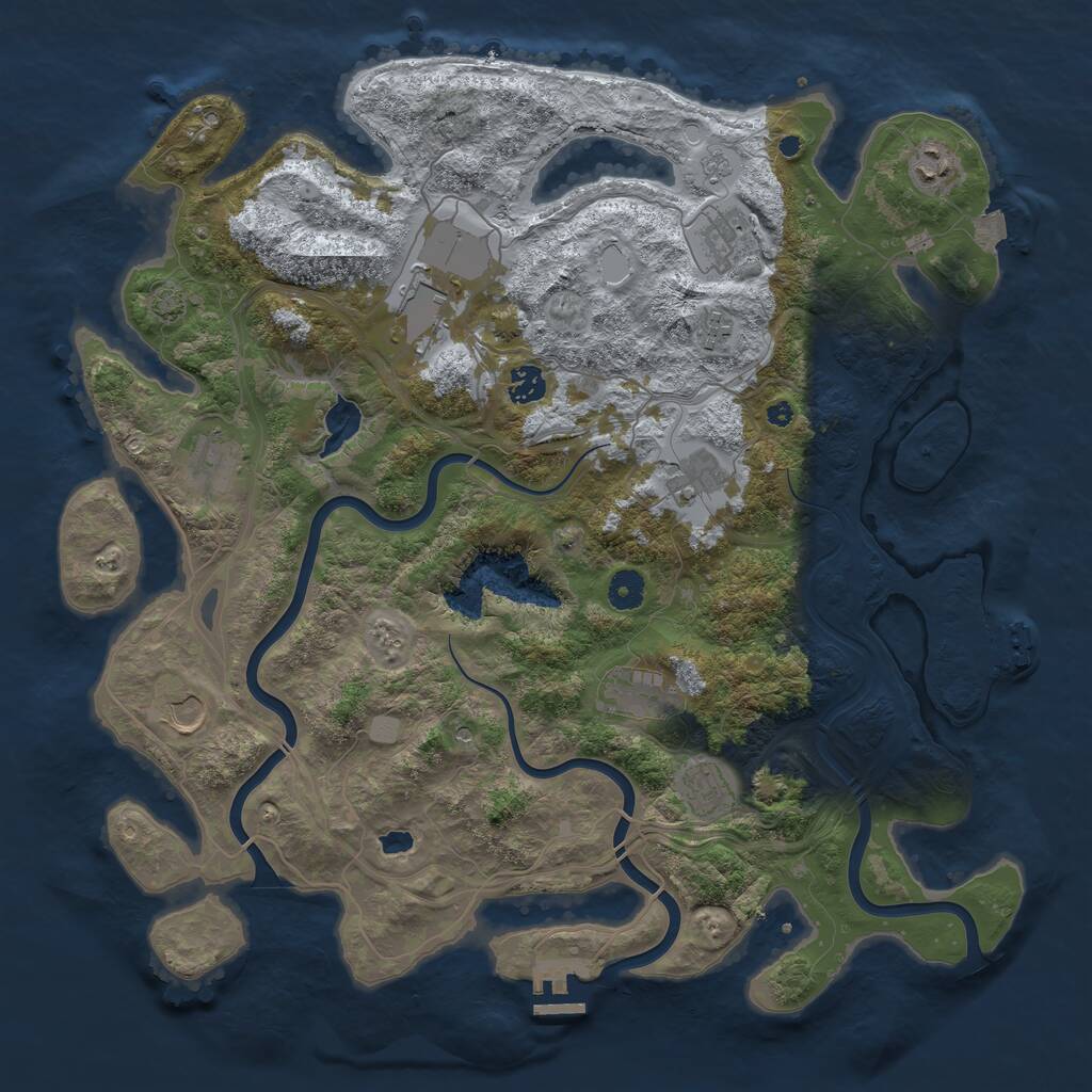 Rust Map: Procedural Map, Size: 4250, Seed: 709998298, 16 Monuments