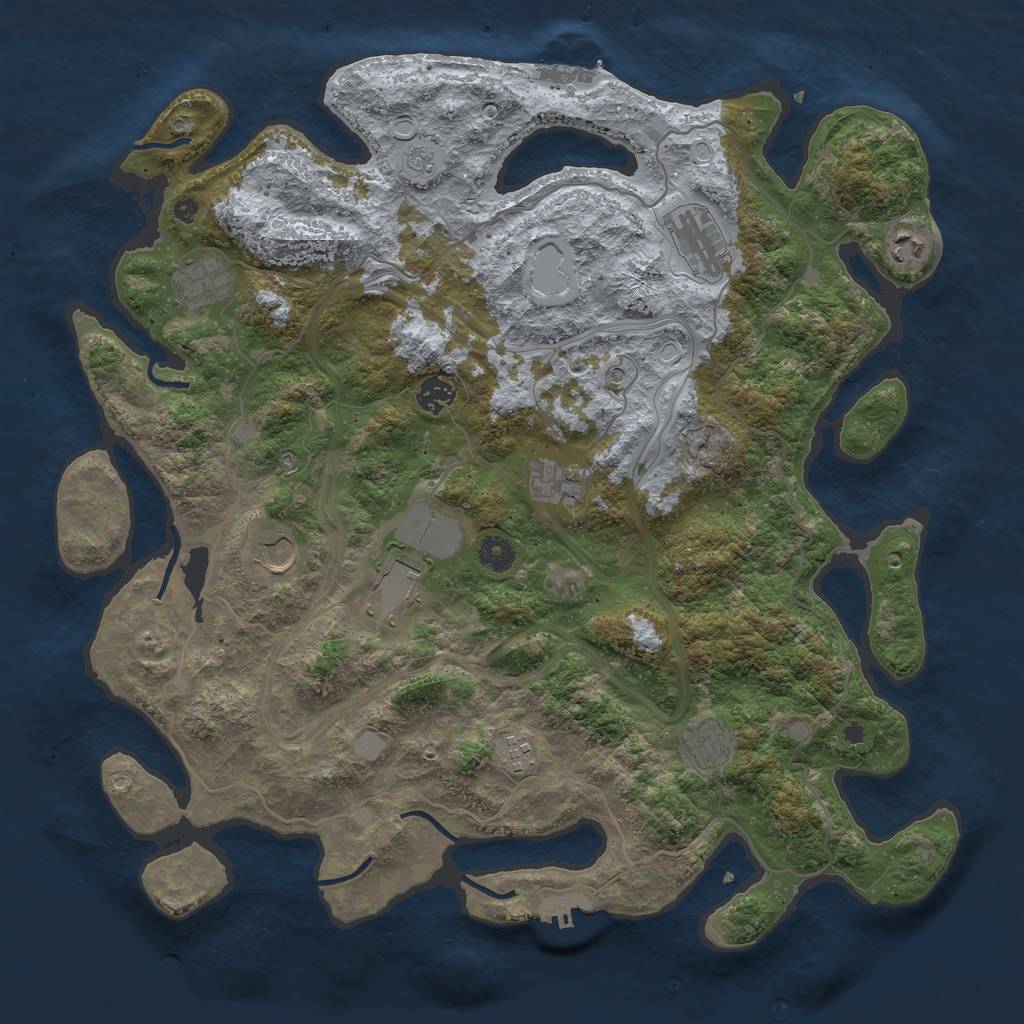 Rust Map: Procedural Map, Size: 4250, Seed: 709998298, 18 Monuments