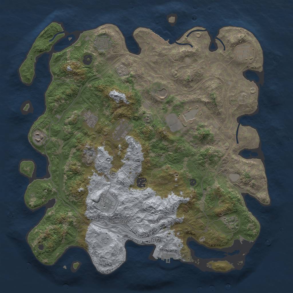 Rust Map: Procedural Map, Size: 4250, Seed: 1673902957, 20 Monuments