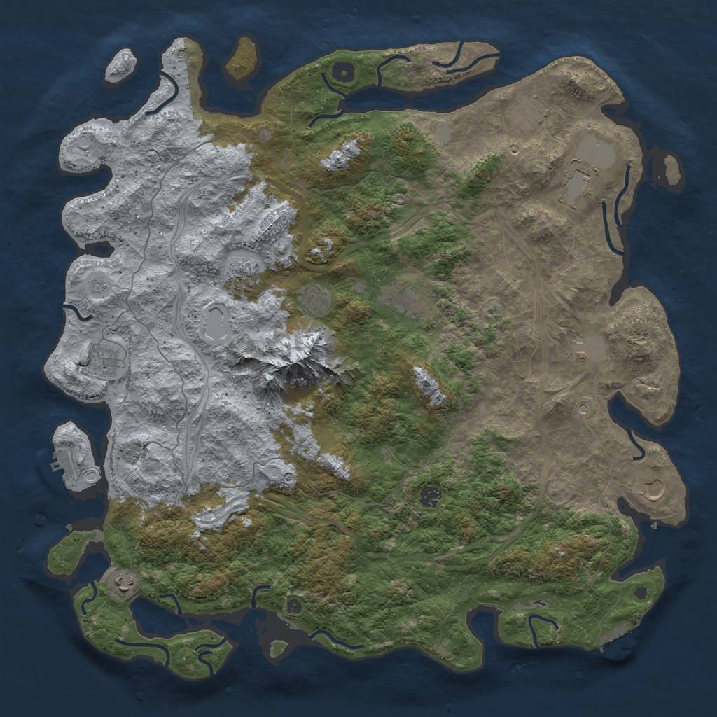 Rust Map: Procedural Map, Size: 5000, Seed: 965391267, 20 Monuments