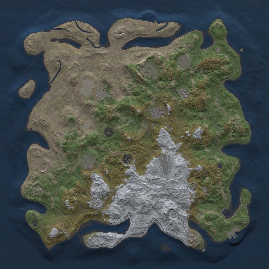 Rust Map: Procedural Map, Size: 4250, Seed: 386888891, 19 Monuments