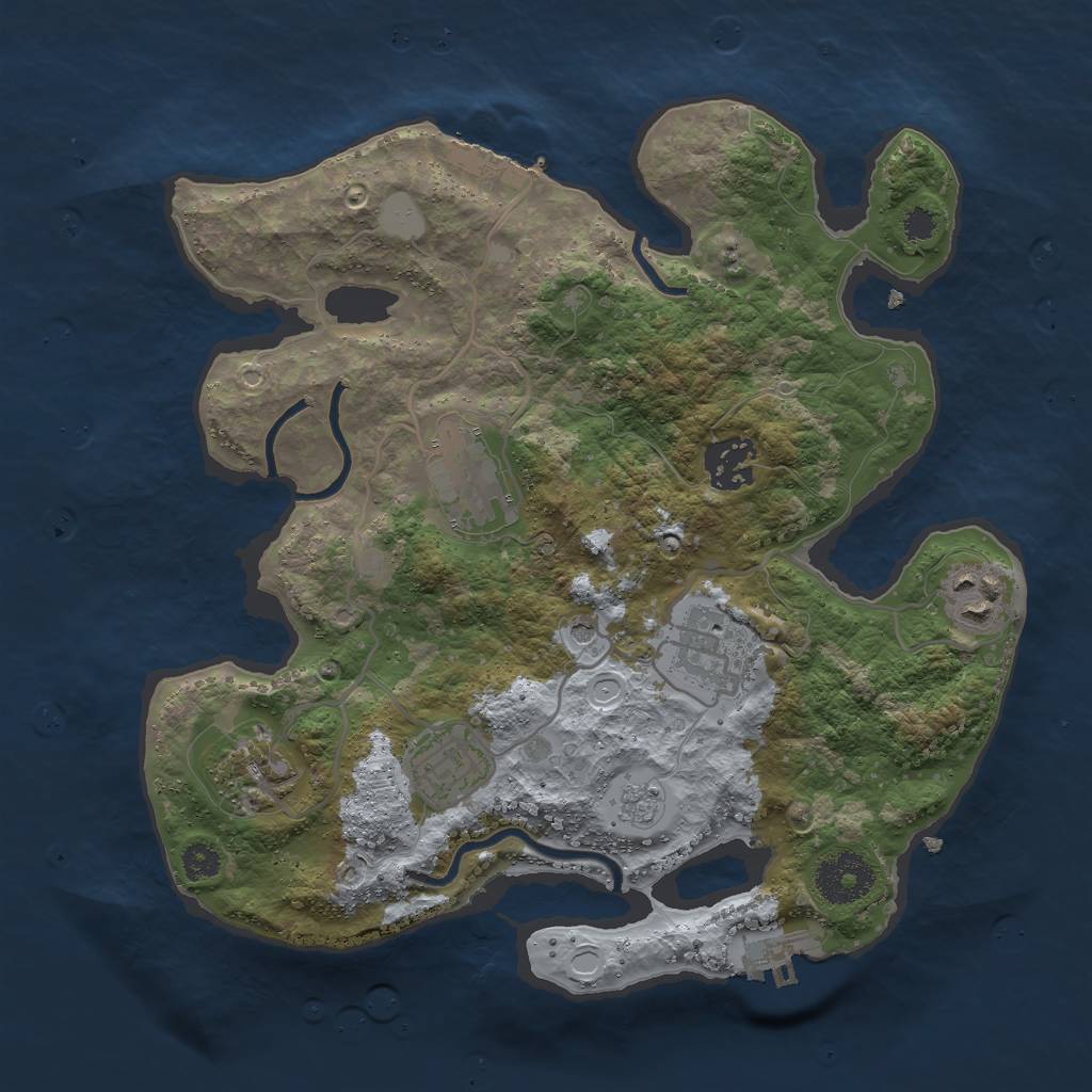 Rust Map: Procedural Map, Size: 3000, Seed: 1585111234, 15 Monuments