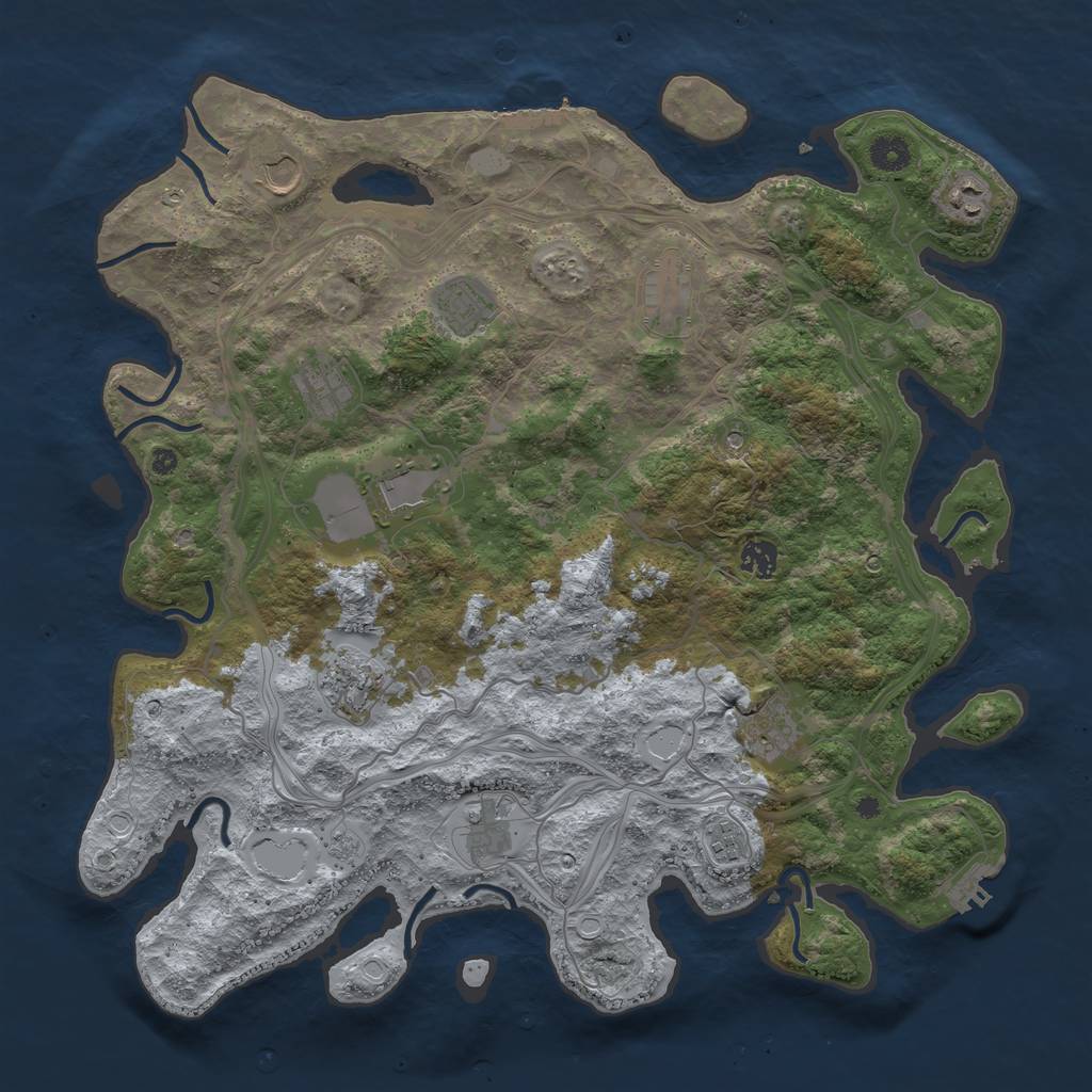 Rust Map: Procedural Map, Size: 4250, Seed: 1710689041, 20 Monuments