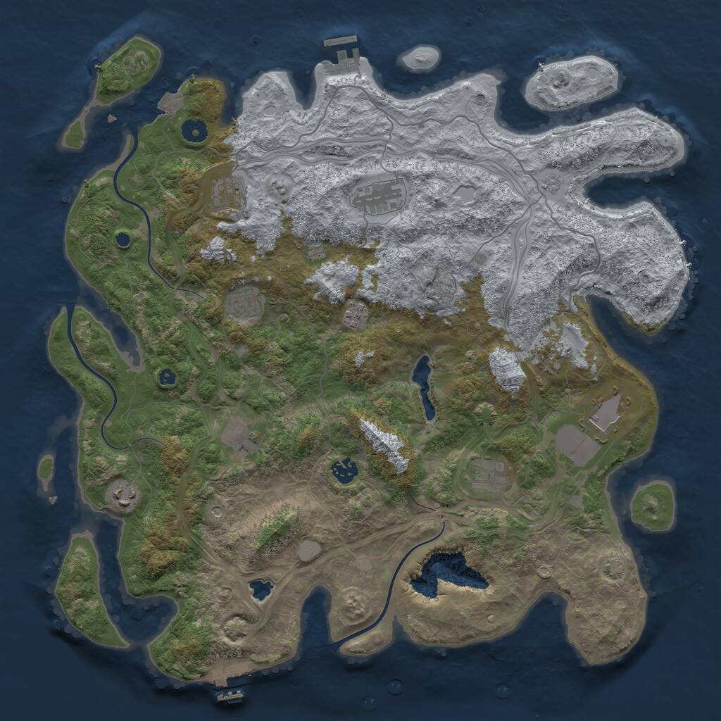 Rust Map: Procedural Map, Size: 4350, Seed: 7845433, 16 Monuments