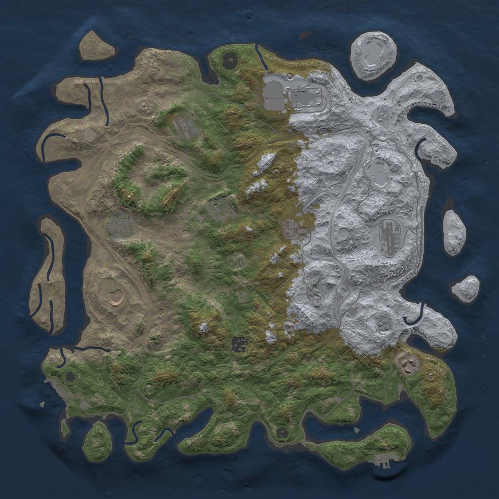Rust Map: Procedural Map, Size: 4500, Seed: 327152252, 19 Monuments