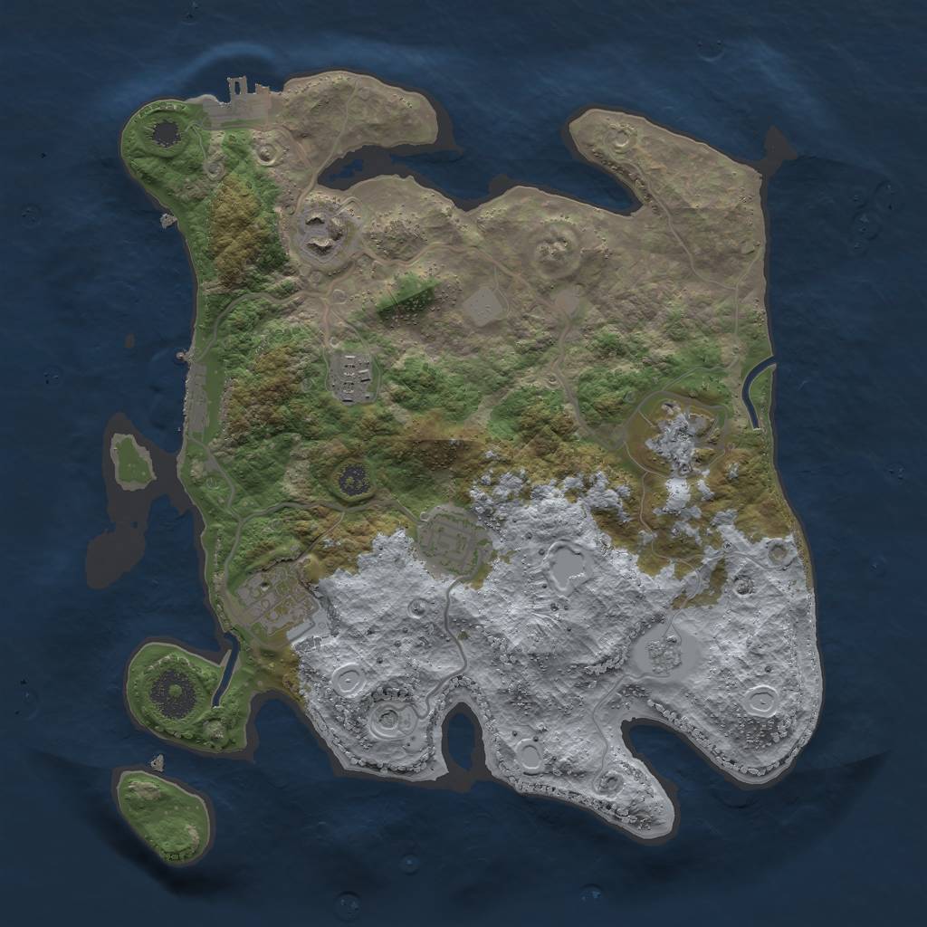 Rust Map: Procedural Map, Size: 3000, Seed: 856618498, 14 Monuments