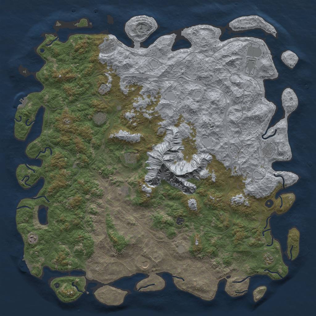 Rust Map: Procedural Map, Size: 6000, Seed: 5415615, 20 Monuments