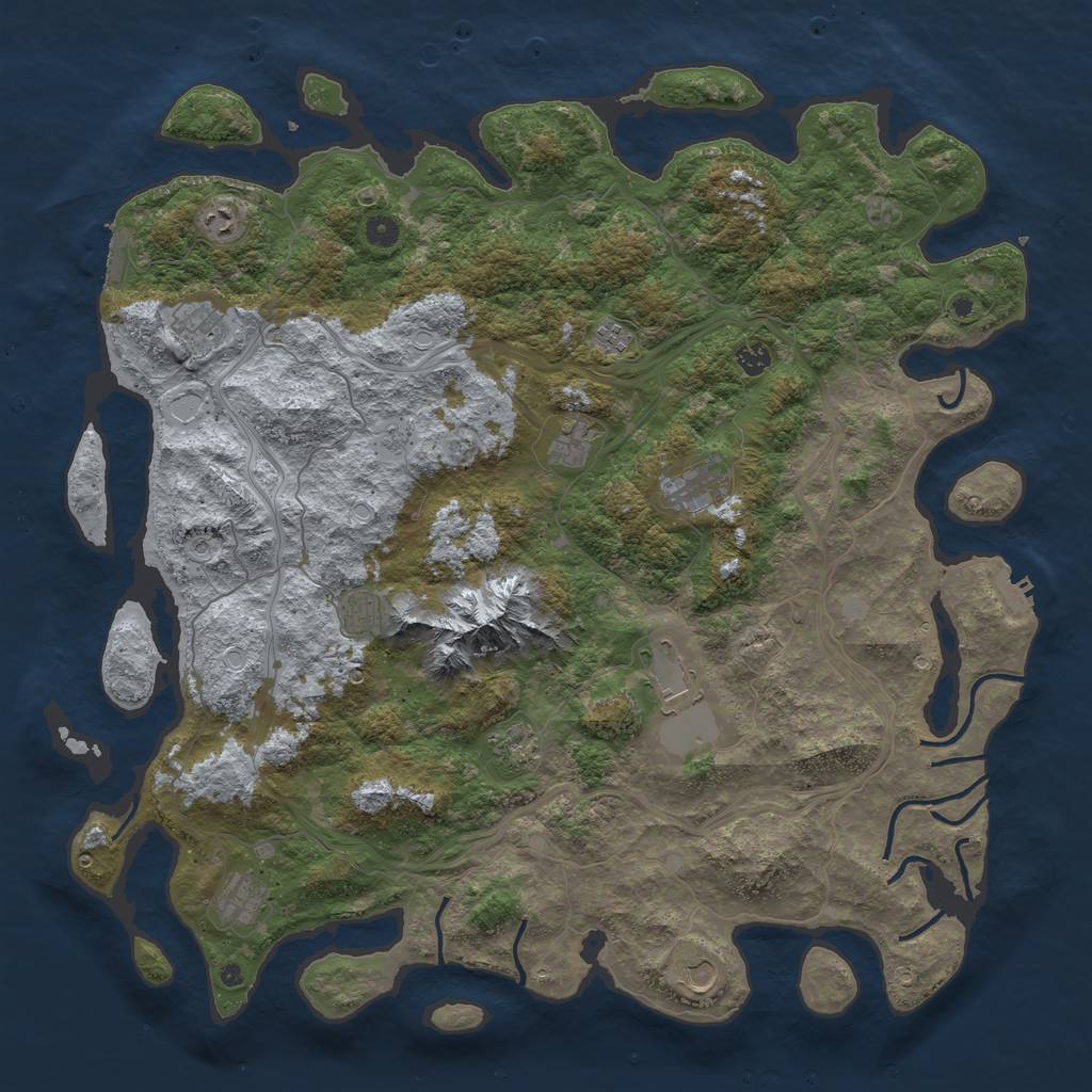 Rust Map: Procedural Map, Size: 5000, Seed: 91932751, 20 Monuments