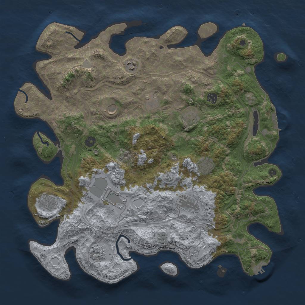 Rust Map: Procedural Map, Size: 4250, Seed: 673383784, 20 Monuments