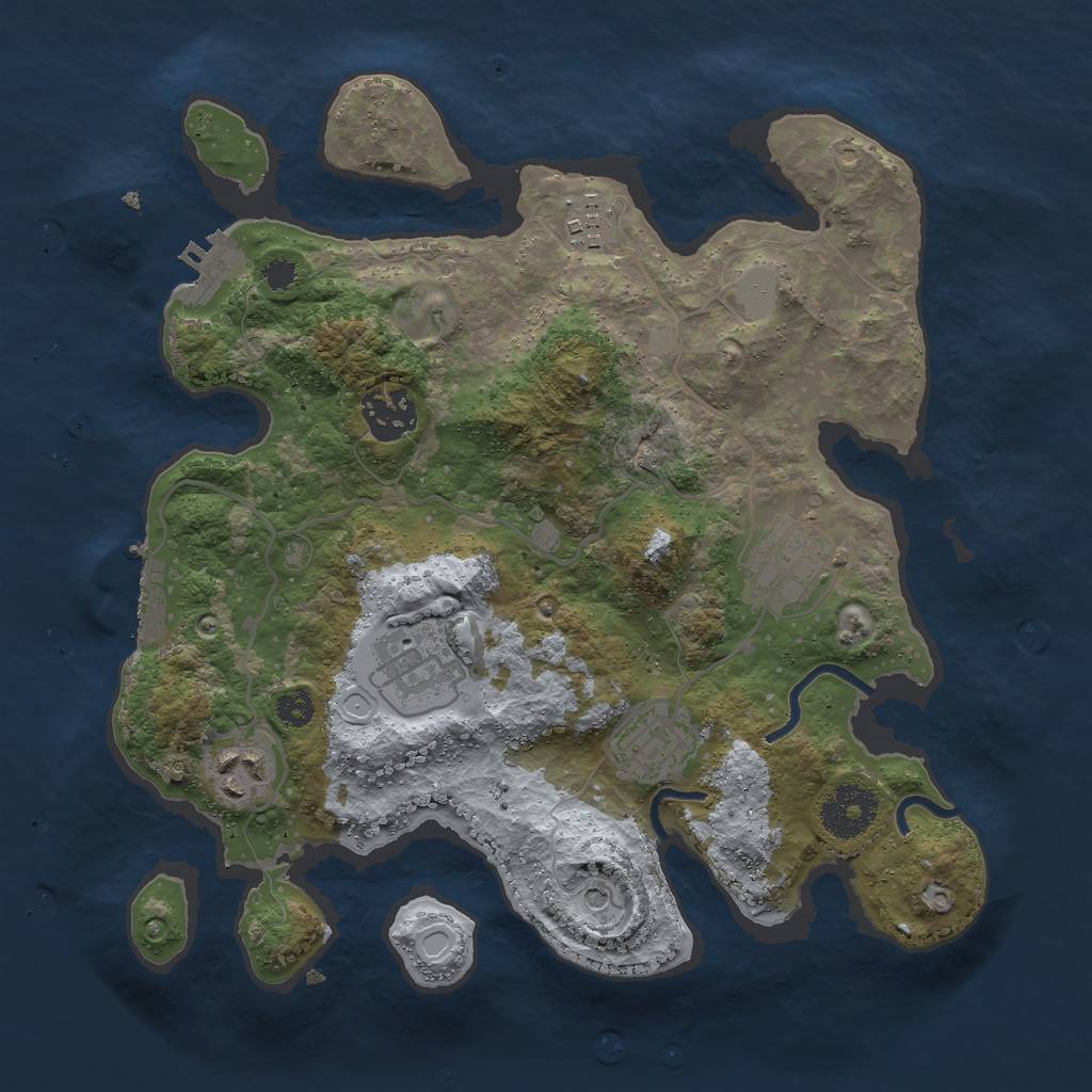 Rust Map: Procedural Map, Size: 3000, Seed: 780736660, 14 Monuments