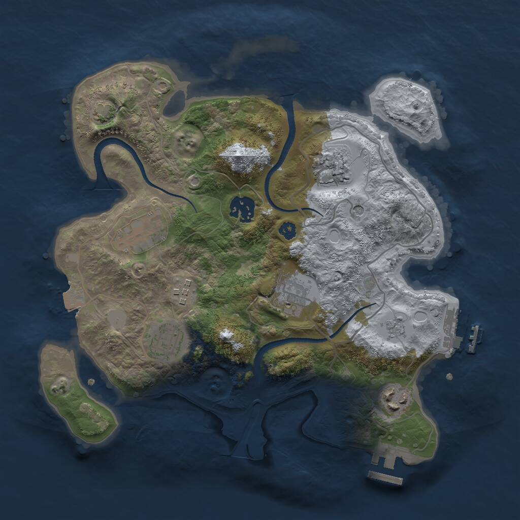 Rust Map: Procedural Map, Size: 3000, Seed: 1268765063, 13 Monuments