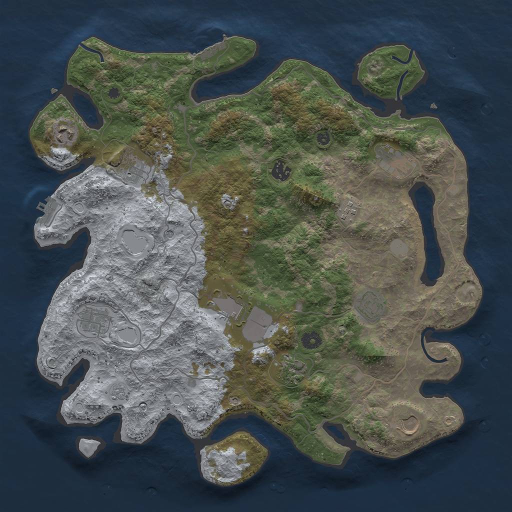 Rust Map: Procedural Map, Size: 4000, Seed: 387112173, 19 Monuments
