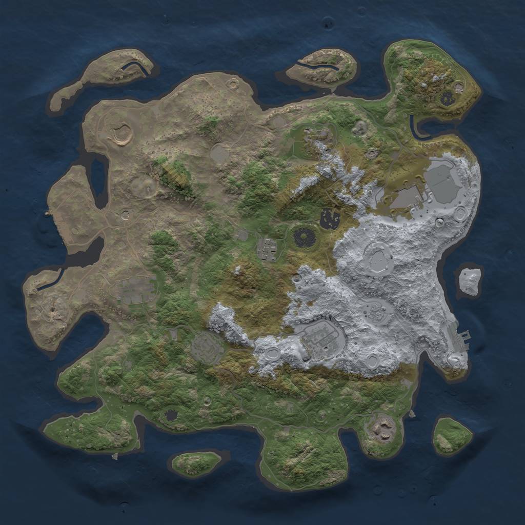 Rust Map: Procedural Map, Size: 3700, Seed: 20505826, 18 Monuments