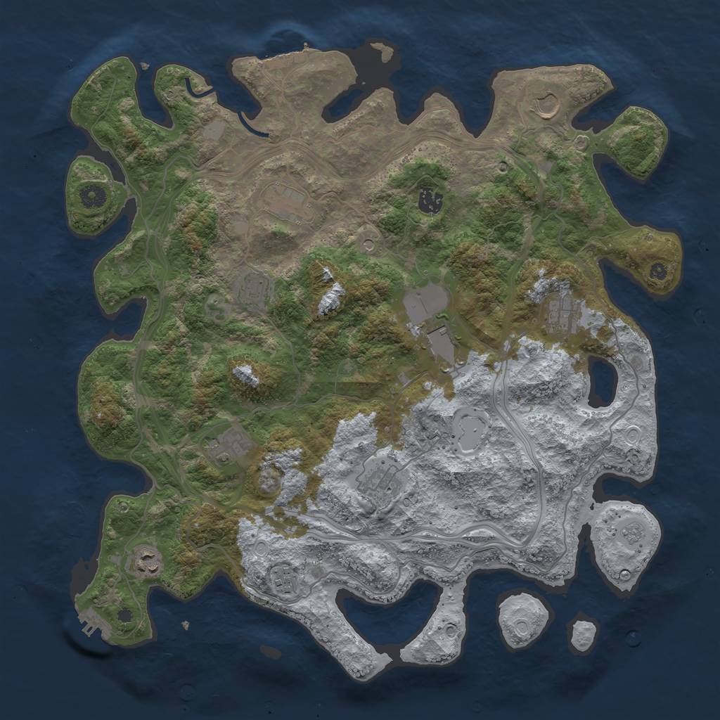 Rust Map: Procedural Map, Size: 4250, Seed: 1061753176, 19 Monuments