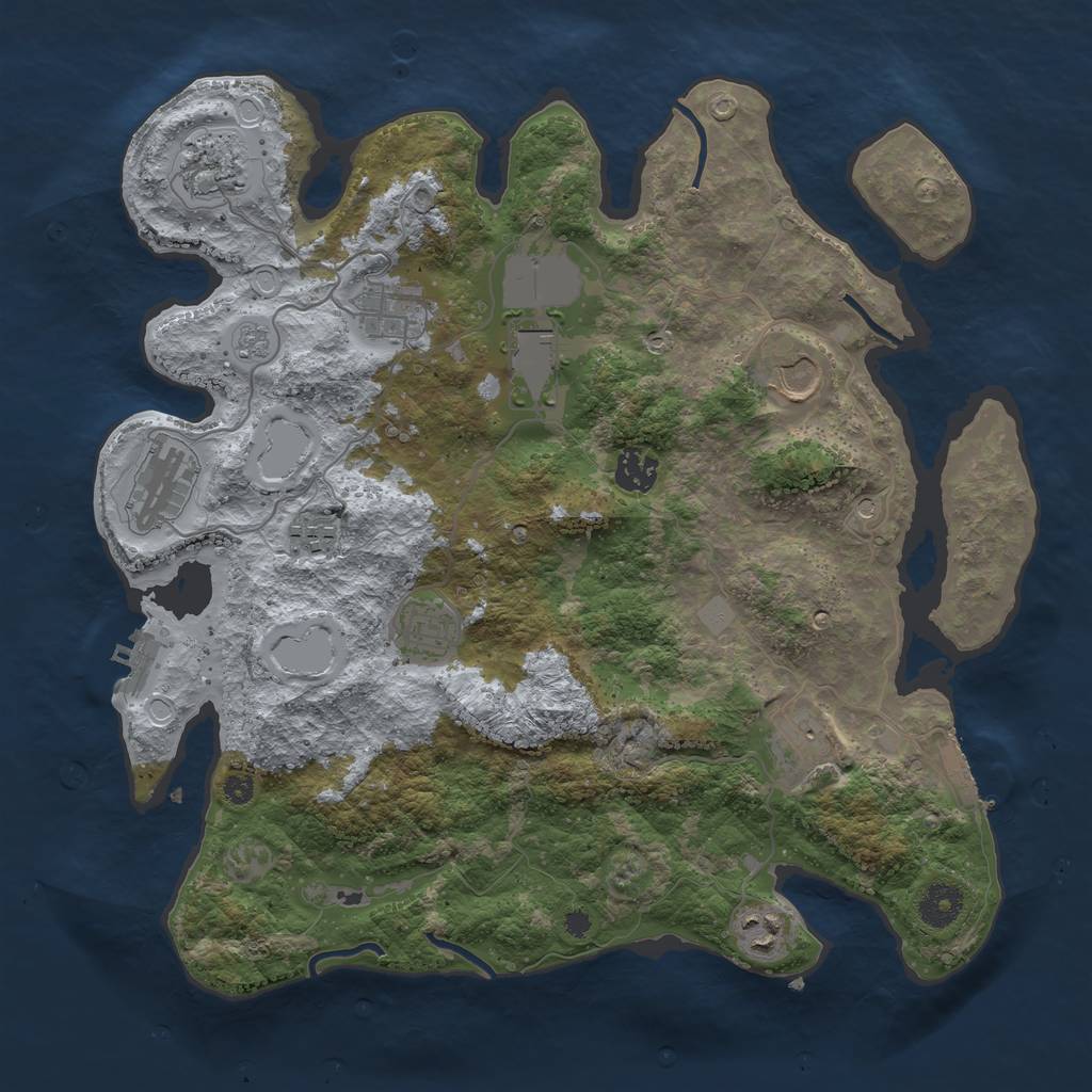 Rust Map: Procedural Map, Size: 3700, Seed: 1495133288, 19 Monuments