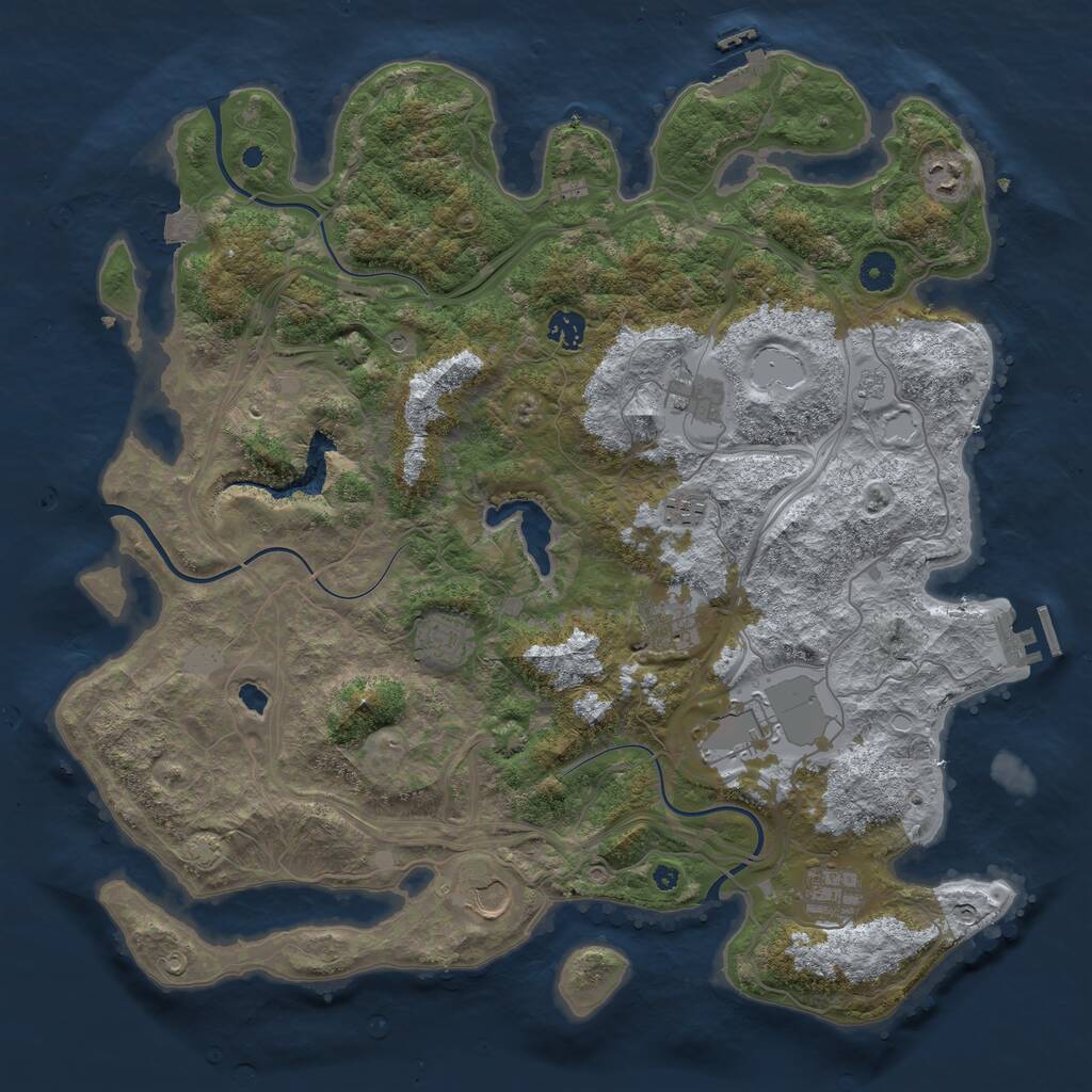 Rust Map: Procedural Map, Size: 4250, Seed: 840028200, 15 Monuments