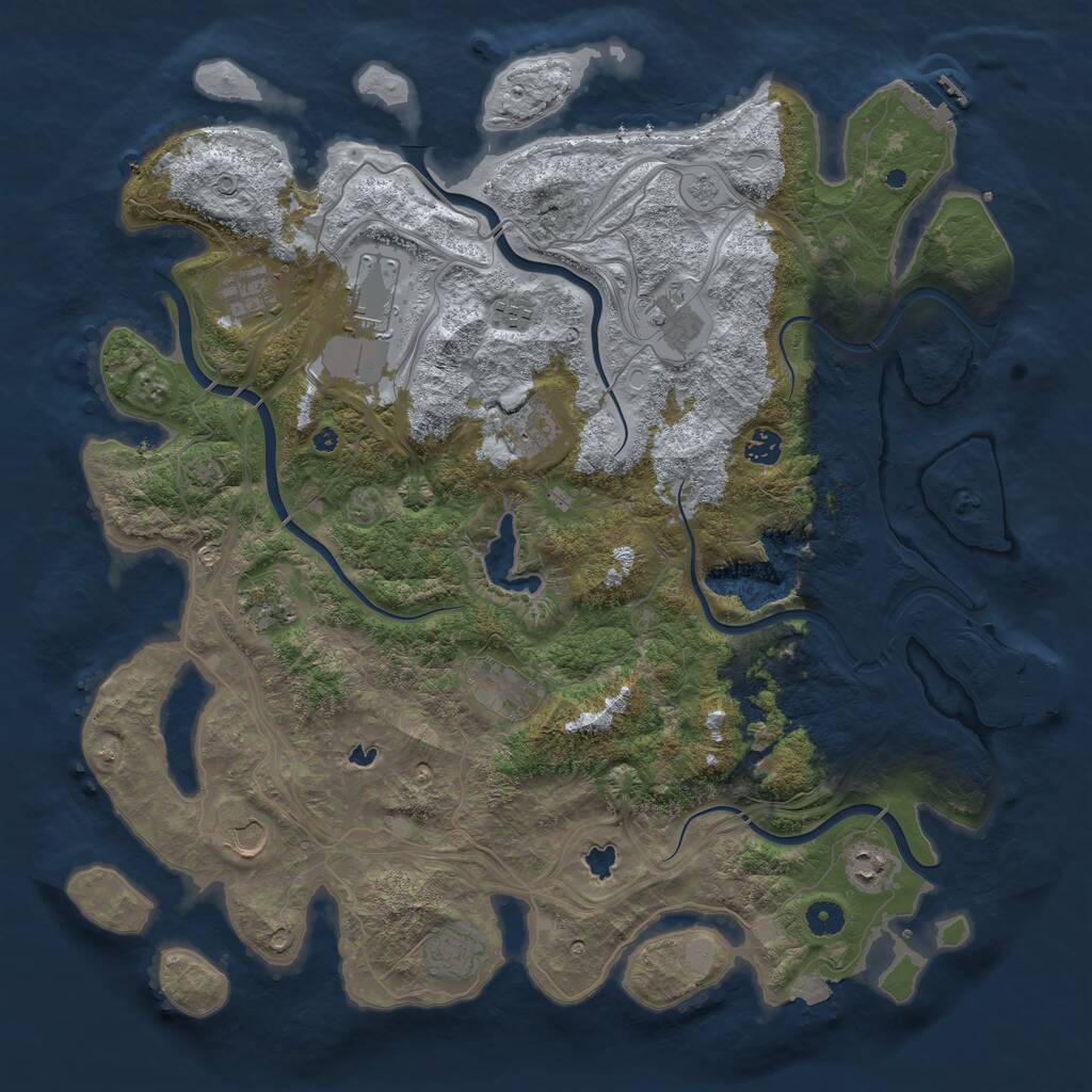 Rust Map: Procedural Map, Size: 4500, Seed: 13876, 17 Monuments