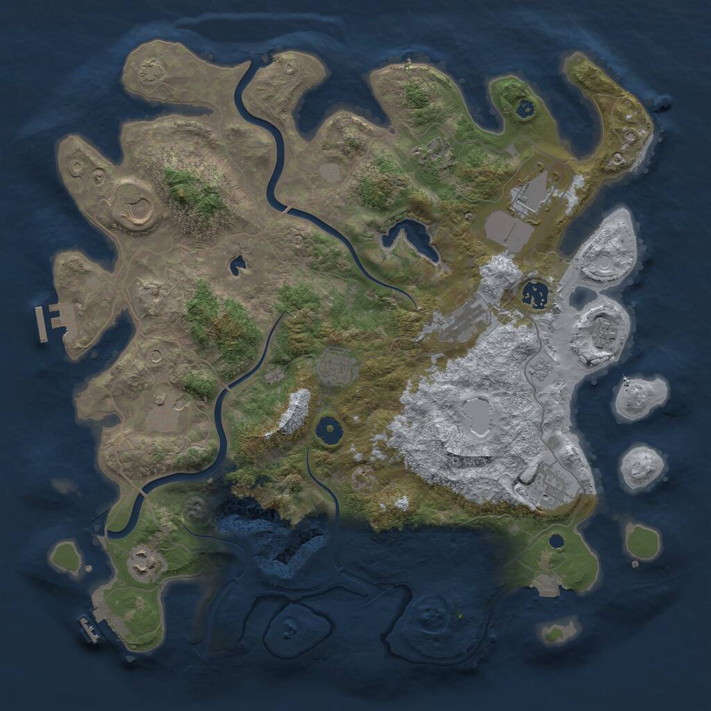Rust Map: Procedural Map, Size: 4000, Seed: 619584112, 16 Monuments