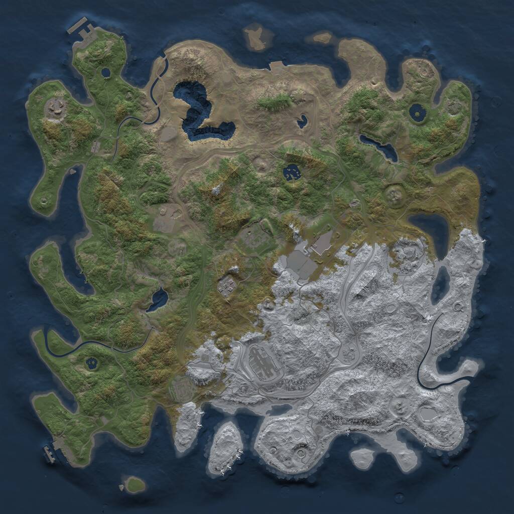 Rust Map: Procedural Map, Size: 4500, Seed: 135792468, 15 Monuments