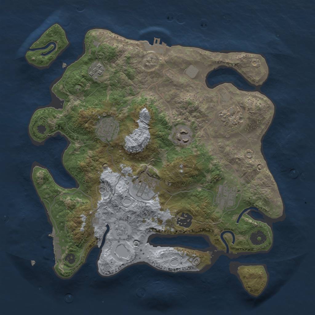Rust Map: Procedural Map, Size: 3128, Seed: 13844, 16 Monuments