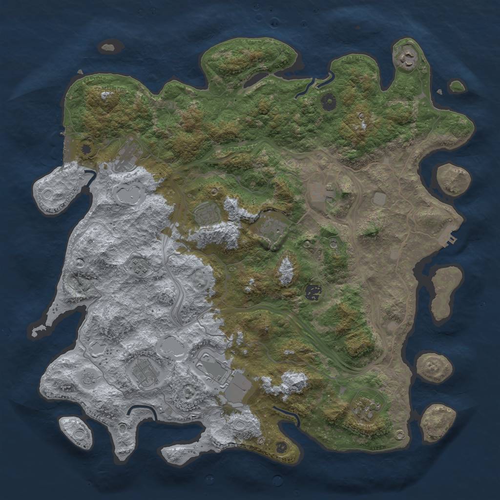 Rust Map: Procedural Map, Size: 4500, Seed: 9181845, 19 Monuments