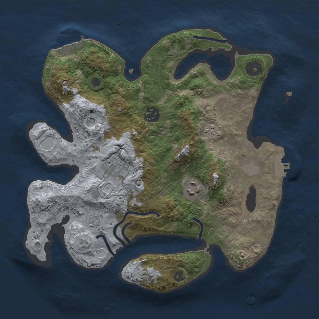 Rust Map: Procedural Map, Size: 3000, Seed: 94460465, 13 Monuments