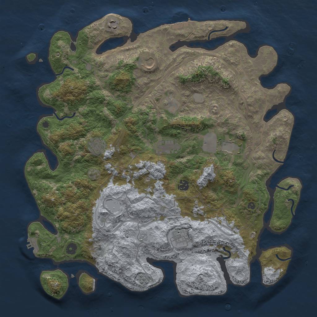 Rust Map: Procedural Map, Size: 4250, Seed: 199682826, 18 Monuments