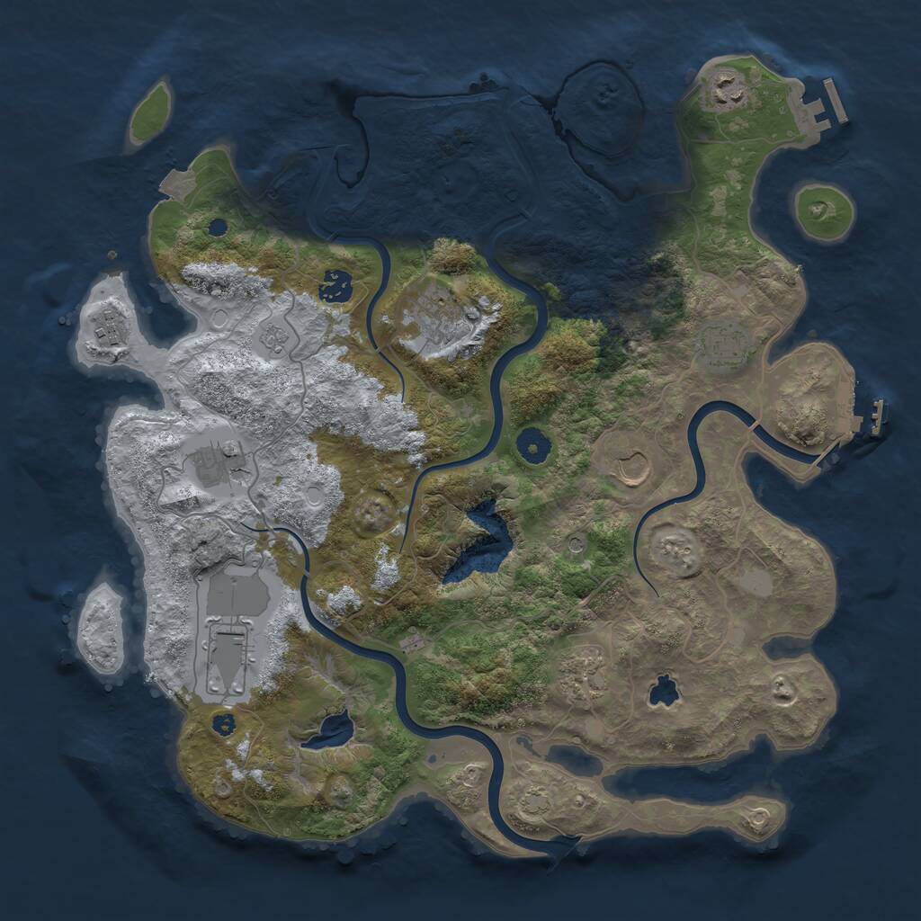 Rust Map: Procedural Map, Size: 4000, Seed: 13194, 15 Monuments