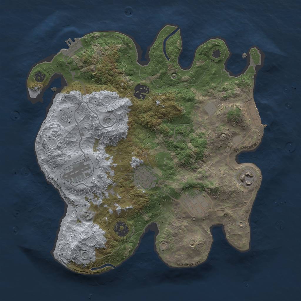 Rust Map: Procedural Map, Size: 3000, Seed: 659824, 14 Monuments